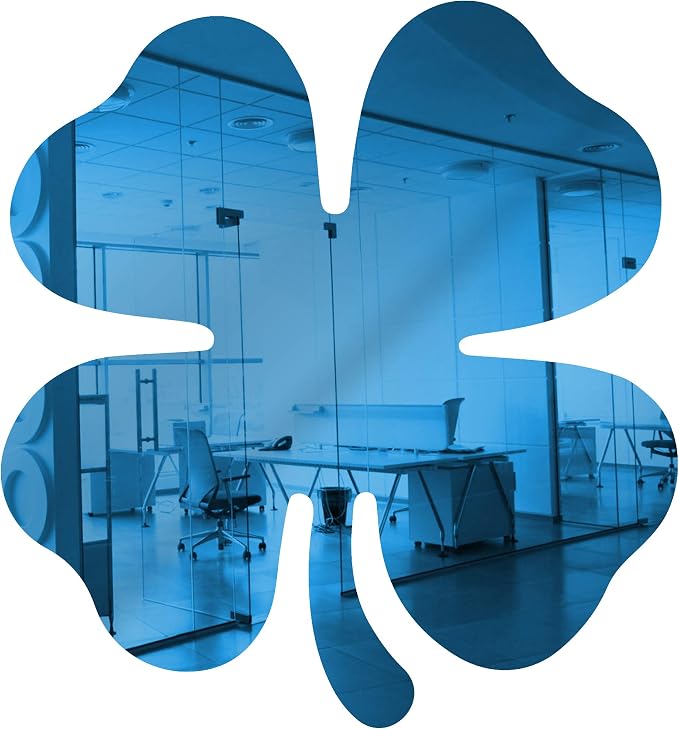 Marketing Holders Acrylic Mirror 10" Wide Shamrock Medium Blue .118" Thick No Adhesive Reflective Pieces Perfect for DIY Arts and Crafts School Projects Home or Office Decor Special Events