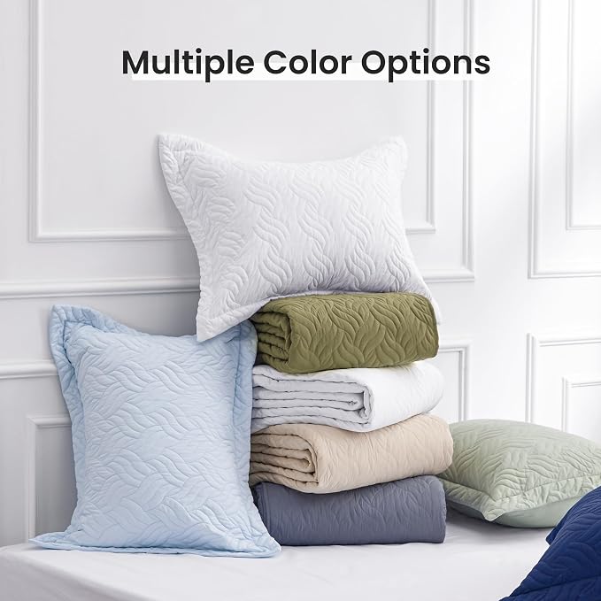 Love's cabin Quilts for Queen Bed Olive Green Bedspreads Bedding Set - Summer Lightweight Bedspread Comforter - Wave Pattern Bedding Coverlet for All Season - 3 Pieces (1 Quilt, 2 Pillow Shams)