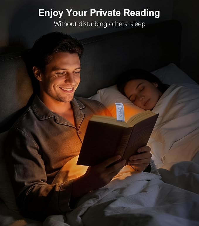 Gritin Book Light Rechargeable, Clip on LED Reading Light for Books in Bed