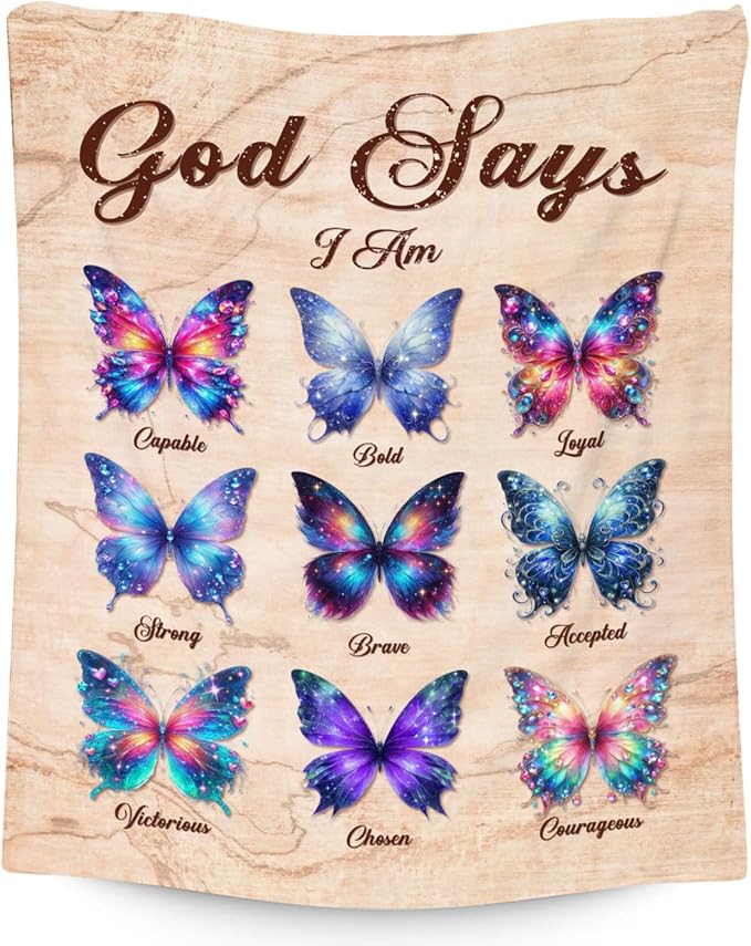 Butterfly Blanket Gifts - Soft Fleece Fuzzy Throw for Women & Girls, Kids - Inspirational Gifts, 40"x50"