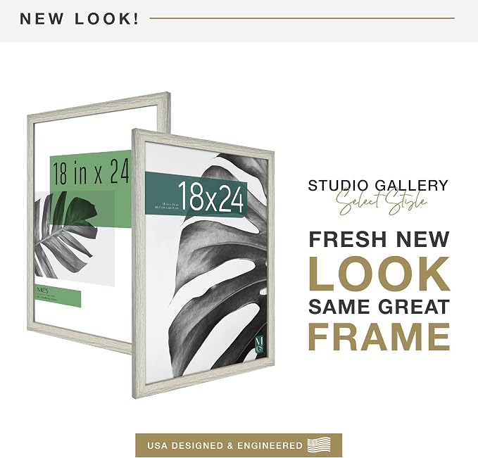 MCS Studio Gallery Poster Frame, 18x24, Gray Woodgrain