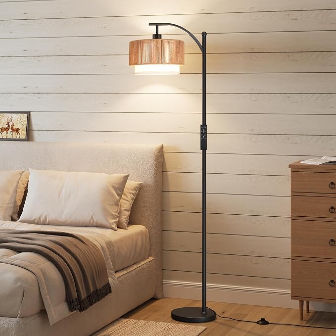 SUNMORY Arc Floor Lamps for Living Room with 12W Remote and Dimmable Bulb