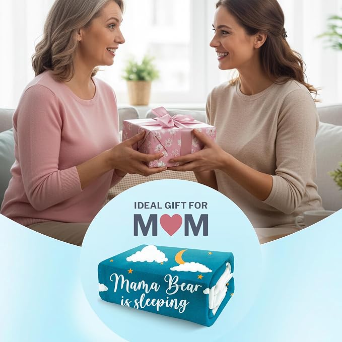 Mom Blanket in Gift Ready Packaging | Cozy Dyed Fleece Throw Blanket | 50"x60" for Couch or Bed - Unique Mom Gift for International Women's Day | Special Present from Daughter or Son