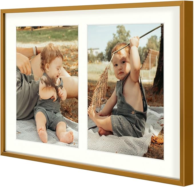 Golden State Art 12x19 Collage Frame w/Mat for 8x10 Photos Bronze 2 Pack