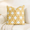Slow Cow Embroidery Decorative Throw Pillow Cover for Couch Sofa Home Decor Modern Geometric Accent Pillow Cushion Cover 18 x 18 Inches Yellow