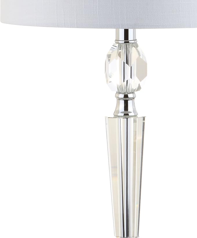 JONATHAN Y Victoria 27" Crystal LED Bedside Table Lamp, Clear, Set of 2