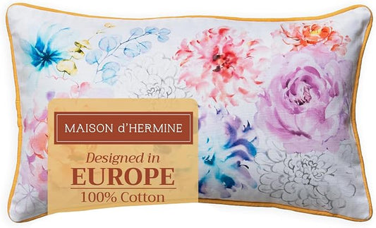 Maison d' Hermine Throw Pillow Covers 100% Cotton (12" x 20" - Pack of 1)