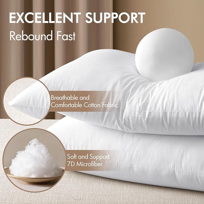 MIULEE 14x26 Inch Premium Lumbar Throw Pillow for Bed Sofa Couch | Virgin Microfiber, 100% Cotton Cover Pillow,Stuffer Form, Decorative Throw Pillow Insert