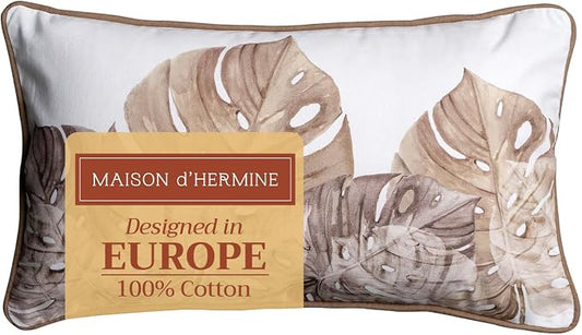 Maison d' Hermine Throw Pillow Covers 100% Cotton (12" x 20" - Pack of 1)