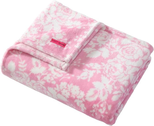 Betsey Johnson - Blanket, Buttery-Soft Throw Blanket for Couch or Bed, Boldly Plush & Oversized Bedding (Cottage Floral Pink, 50" x 70")