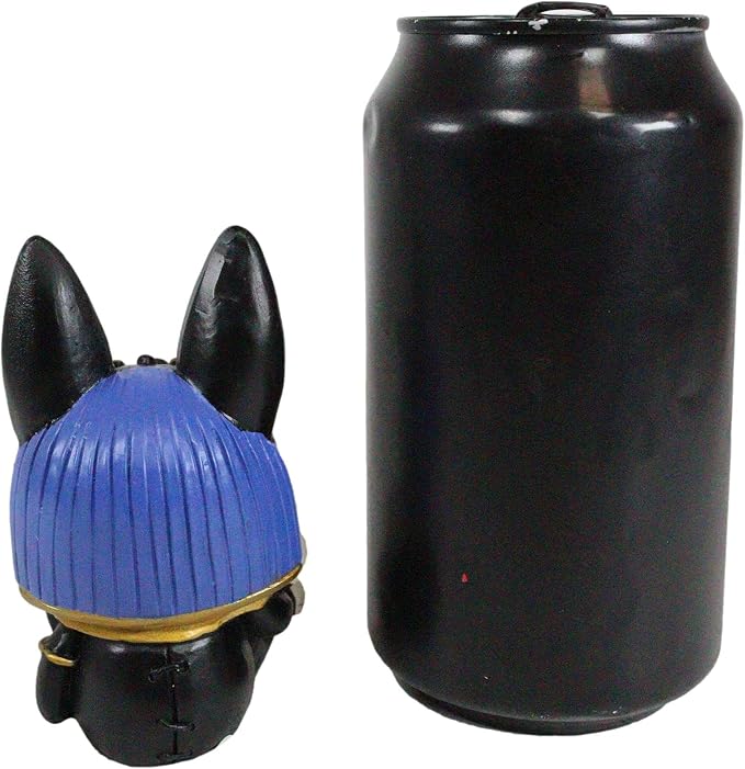 Ebros Furrybones Egyptian God of Afterlife Anubis Figurine Small 3.25" Furry Bones Skeleton Monster Collectible Decor Statue Gothic DOD Anpu Jackal with Mummy Friend Themed Decorative Sculpture
