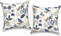 Outdoor Throw Pillow Covers 16x16 Inch, Square Patio Pillow Cases Pack of 2, Modern Decorative Back Cushion Covers for Patio Furniture Garden Couch Farmhouse, Breeze Leaves Beige