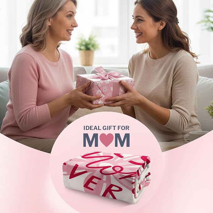 FILO ESTILO Mom Blanket 50"x60" in Gift Ready Packaging for Mother | Cozy Dyed Fleece Throw Blanket by FiloEstilo - Best Mom Ever Gift for Couch or Bed | Special Present from Daughter or Son