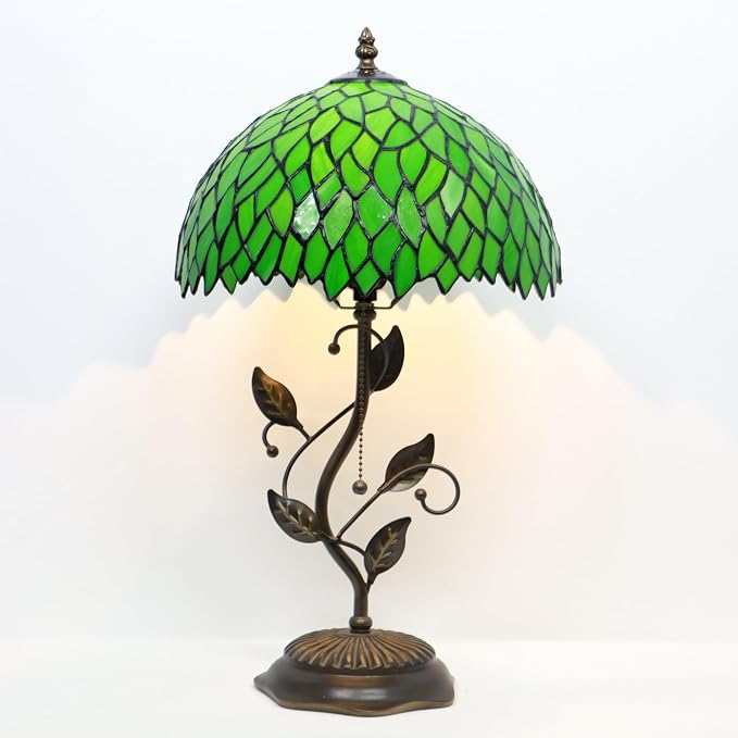 Tiffany Table Lamp Stained Glass Bedside Reading Light W12H19 inch