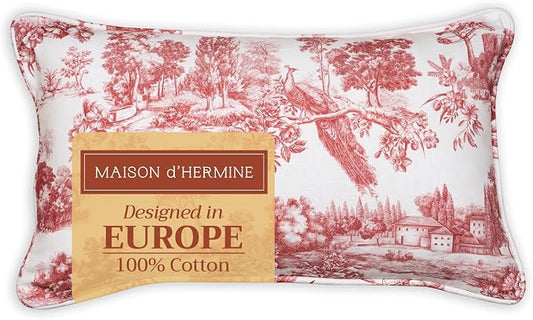 Maison d' Hermine Throw Pillow Covers 100% Cotton (12" x 20" - Pack of 1)