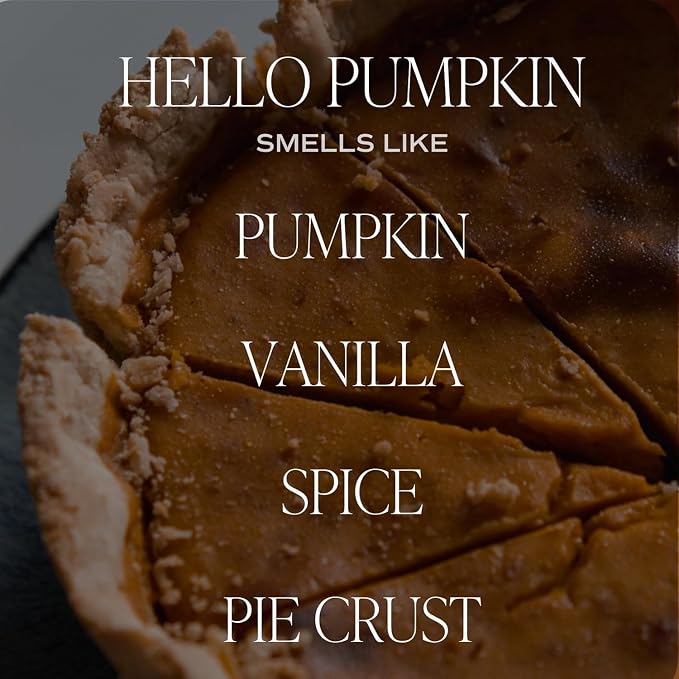 Sweet Water Decor Hello Pumpkin Candle, Fall Decorations, 9oz Amber Jar