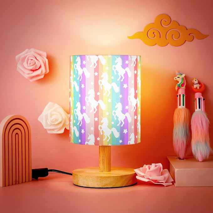 VIHOSE Unicorn Kids Table Lamp for Bedroom Kids Lamps for Girls Room