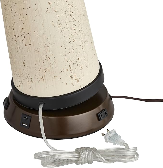 Marlowe 28.75" Tall Table Lamp Bronze Brown Metal USB Workstation Base