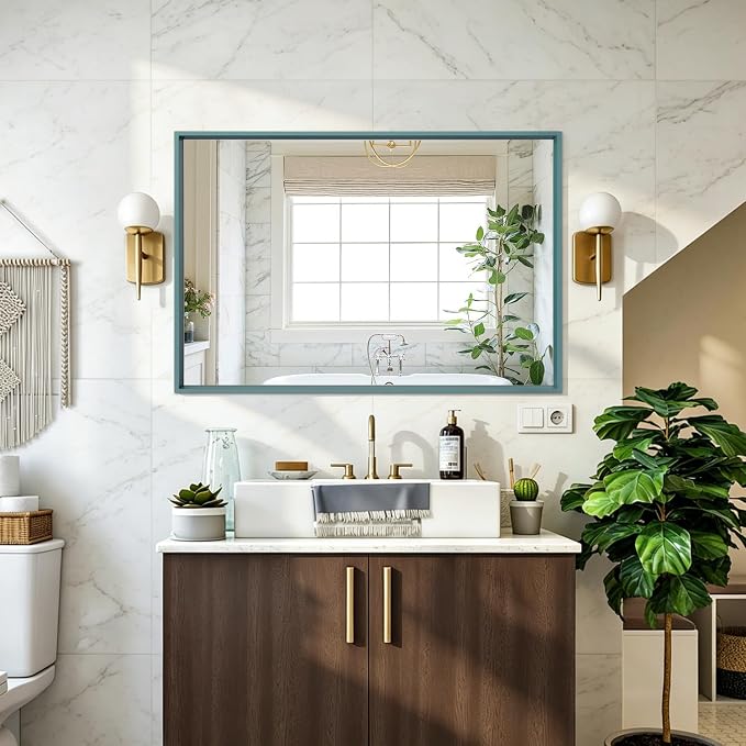 AAZZKANG Metal Framed Mirror Large Wall Mirror 28"x20" Rectangle for Bedroom Bathroom Dresser Vanity Mirror
