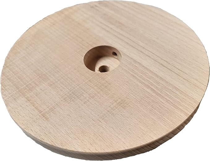 B&P Lamp® Modern Style Unfinished Wooden Lamp Base, 6 1/2 Inch Top by 8 Inch Bottom by 1 1/4 Inch Height