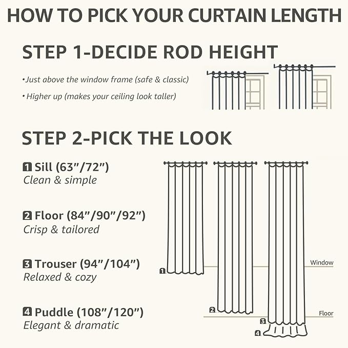 jinchan Linen Curtains Light Filtering Back Tab 100x96 Inch 1 Panel | Semi Sheer Curtains 96 inch length for Bedroom Living Room, Modern Farmhouse Drapes with Rod Pocket, Natural Boho Curtains