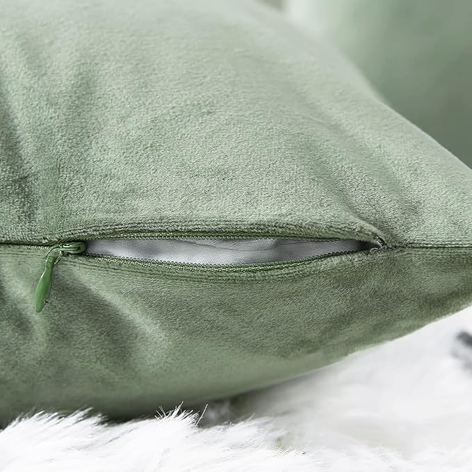 VAKADO Throw Pillow Covers Decorative 20X20 Set of 2 Sage Green Outdoor Decor Couch Cushion Covers Euro Pillowcases Home Bed Decoration for Sofa Bedroom Office