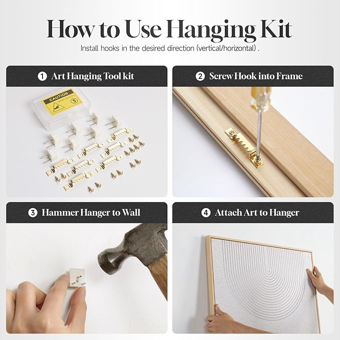 Framed Black and White Neutral Abstract Wall Art set, 3 Piece Cnavas Prints | Black White Brown Paintings, Modern Artwork for Walls, Minimalist Pictures, Living Room Bedroom Office Wall Decor 16x24 Inch