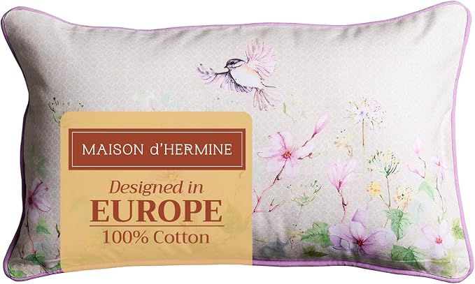 Maison d' Hermine Throw Pillow Covers 100% Cotton (12" x 20" - Pack of 1)