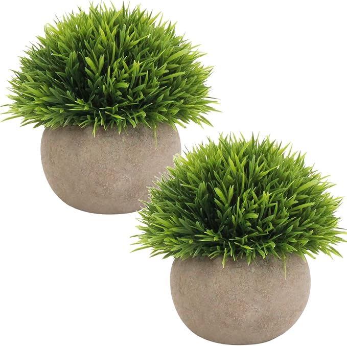 Briful Small Fake Plants Faux Potted Plant Mini Artificial Plants for for Home Table Office Room Desk Bathroom Shelf Kitchen Farmhouse Mantel Decoration