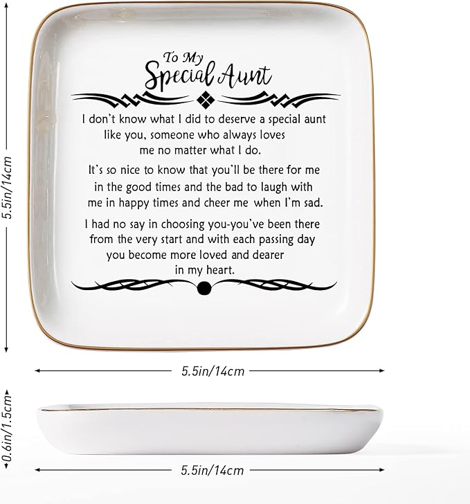 Aunt Gifts from Niece Nephew - Ring Dish Gifts for Aunt Birthday Christmas