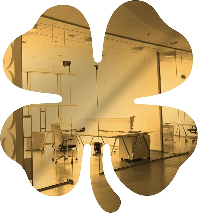 Acrylic Mirror 6" Wide Shamrock Gold .118" Thick No Adhesive Reflective Pieces Perfect for DIY Arts and Crafts School Projects Home or Office Decor Special Events by Marketing Holders