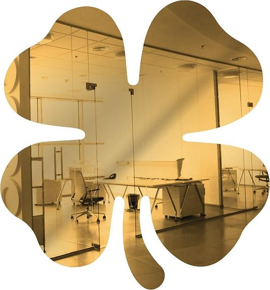 Marketing Holders Acrylic Mirror 5" Wide Shamrock Gold .118" Thick No Adhesive Reflective Pieces Perfect for DIY Arts and Crafts School Projects Home or Office Decor Special Events