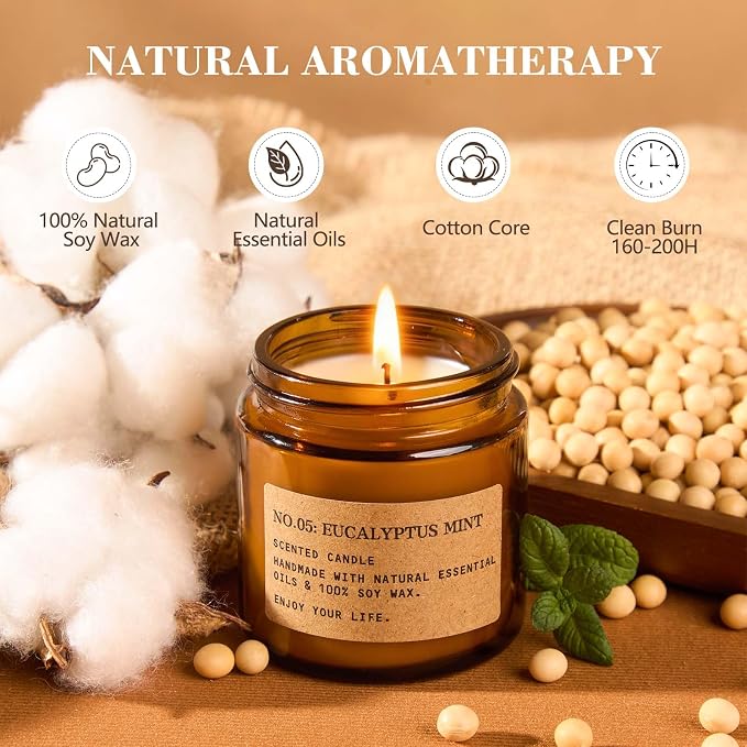 8 Pack Scented Candles for Home,Long Lasting Soy Wax Candle Gift Set | Aromatherapy Candle Gifts for Womens Birthday Anniversary Present