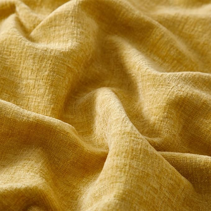 JUSPURBET 26x26 Chenille Decorative Throw Pillow Covers Set of 2,Yellow | Cozy Soft Cushion Covers Case with Hidden Zipper for Couch Sofa Bed Home Decor Living Room