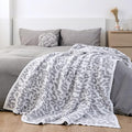 MH MYLUNE HOME Ultra Soft Leopard Throw Blanket Plush, Gray, 71"x78" | Reversible Cheetah Print Blanket, Comfy Fluffy Fuzzy Plush Blanket Throws for Couch Bed, Cozy Blankets for Women Gift