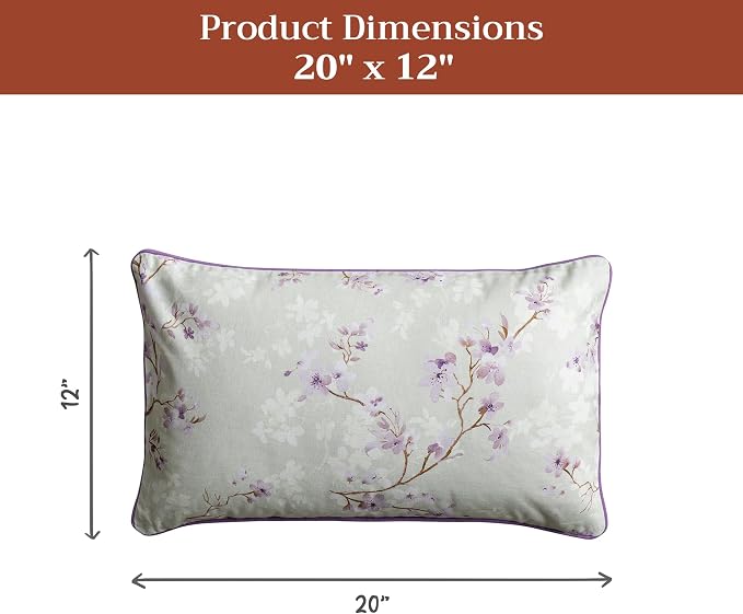Maison d' Hermine Throw Pillow Covers 100% Cotton (12" x 20" - Pack of 1)