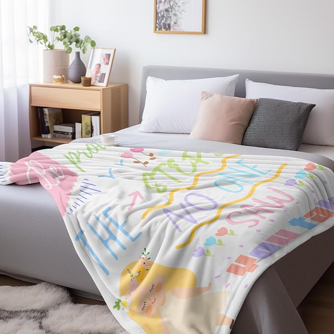 Soft Inspirational Daisy Blanket Gift for Self-Appreciation, Be Proud of the Unseen Steps, Encouraging Gift for Personal Growth, Cozy Comfort Throw for Women on Birthday Christmas 55×70inches