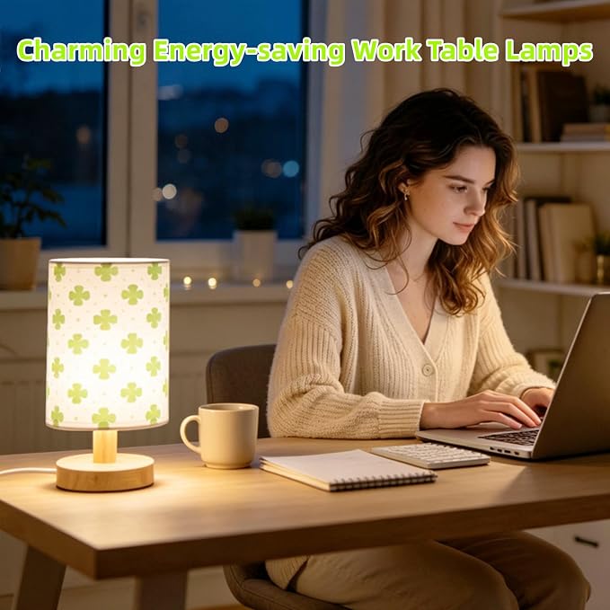Lucky Four‑Leaf Clover Table Lamp for Bedroom Decor Dimmable Bedside Lamp