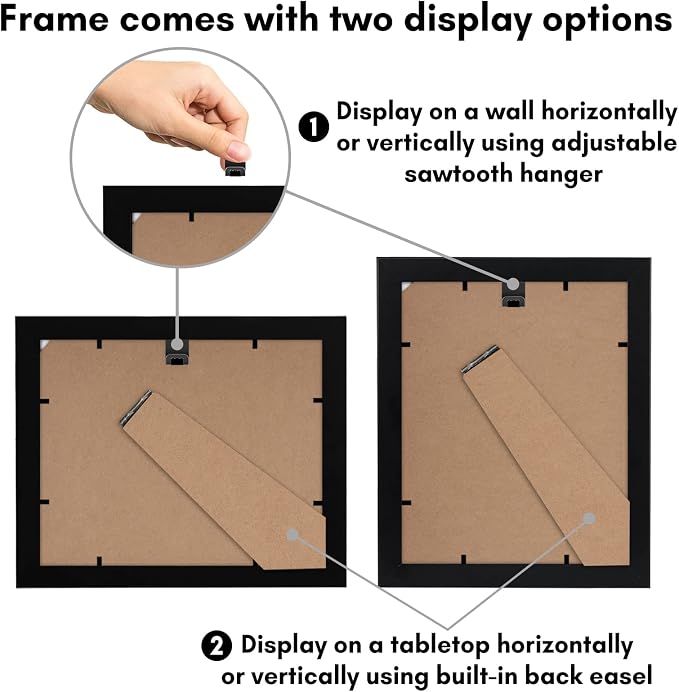 Americanflat 4x6 Double Picture Frame with Shatter-Resistant Glass - Fits Two 4x6 Photos or Use as One 8x10 Picture Frame - Signature Collection - Collage Frames for Tabletop and Wall - Black