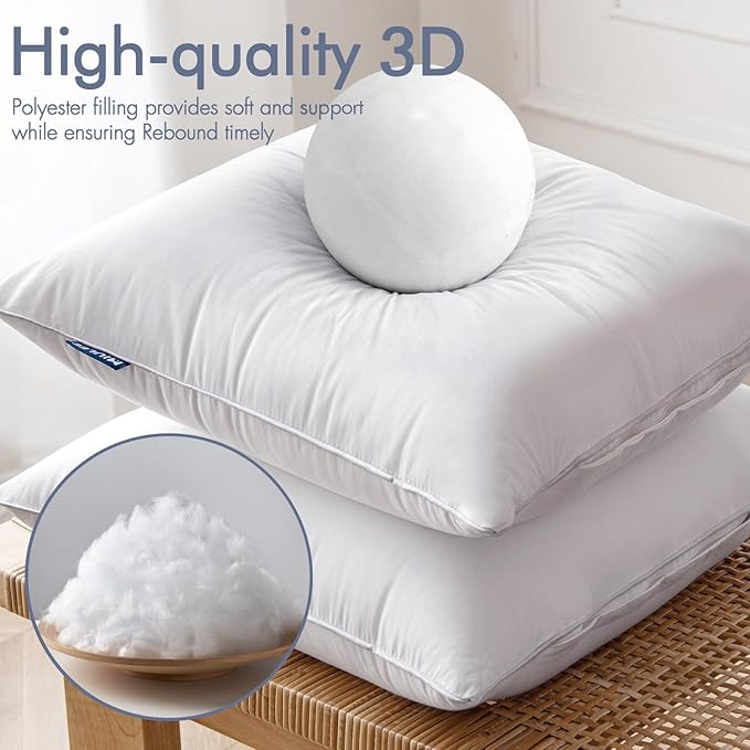 MIULEE 16x16 Pillow Inserts (Set of 4) -Decorative Throw Pillow with 100% Cotton Cover Square for Sofa Couch