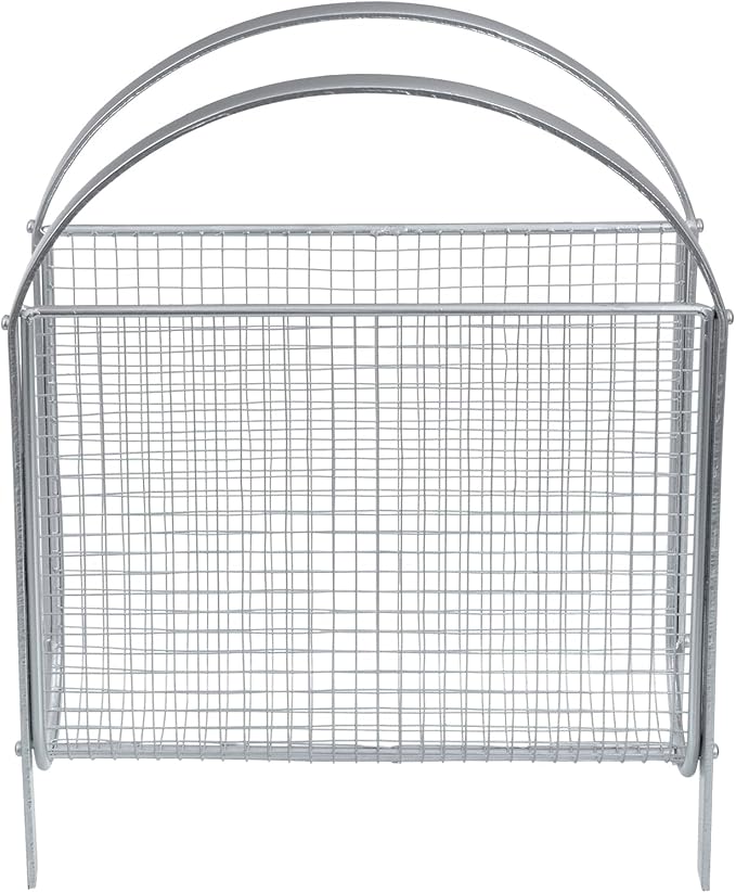 MyGift Mid-Century Silver Metal Mesh Magazine Rack, Freestanding Holder | Mid-century inspired silver mesh rack keeps magazines and newspapers organized in a stylish basket design for table or floor