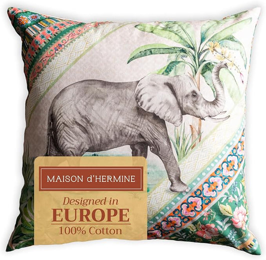 Maison d' Hermine Throw Pillow Covers 100% Cotton (20" x 20" - Pack of 1)