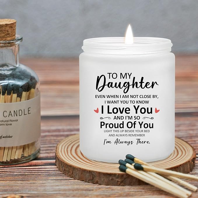Maybeone Mothers Day Daughter Gifts from Mom Dad - Christmas Valentines Day Birthday Gifts for Daughters -7 Oz Lavender Scented Candle