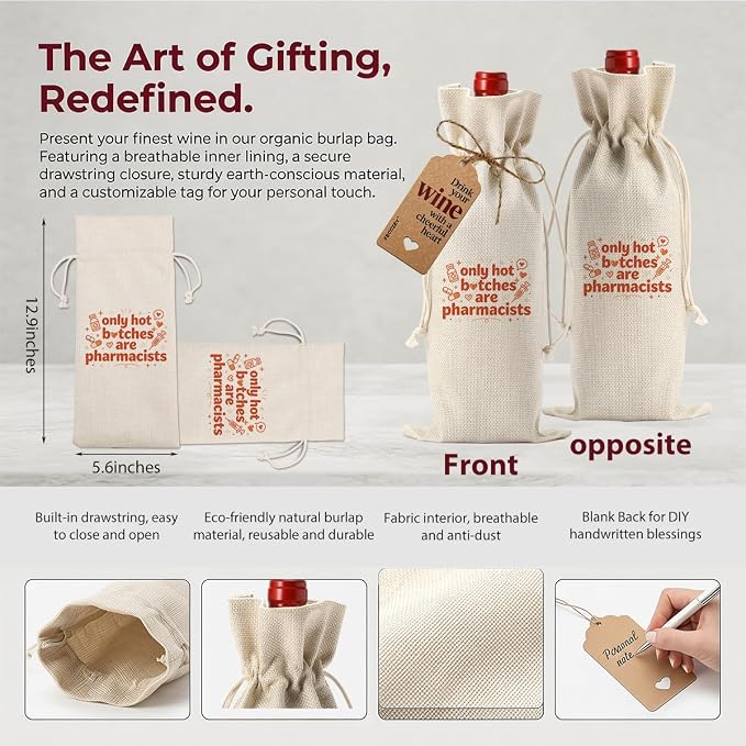 Funny Pharmacist Gifts Pharmacist Wine Bag Retirement Appreciation Gifts