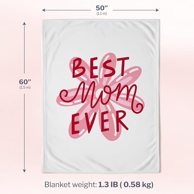 FILO ESTILO Mom Blanket 50"x60" in Gift Ready Packaging for Mother | Cozy Dyed Fleece Throw Blanket by FiloEstilo - Best Mom Ever Gift for Couch or Bed | Special Present from Daughter or Son