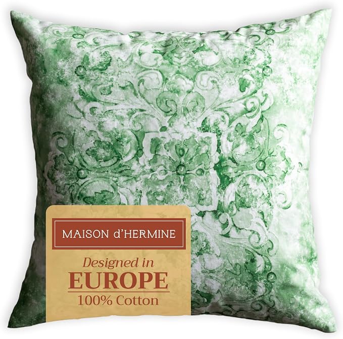 Maison d' Hermine Throw Pillow Covers 100% Cotton (20" x 20" - Pack of 1)