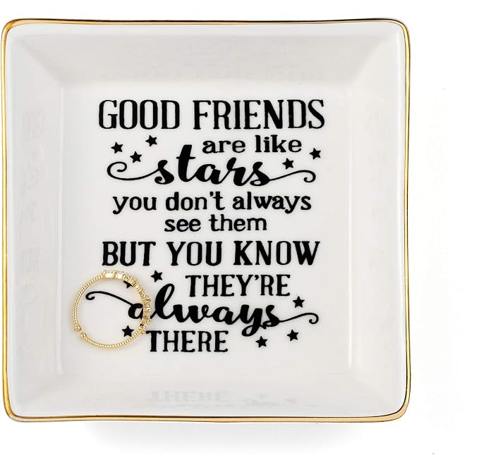 JoycuFF Friendship Gifts for Women Gifts for Women Birthday Christmas Friends Trinket Tray Decorative Ring Dish Jewelry Tray Home Decor