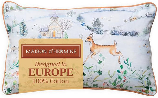 Maison d' Hermine Throw Pillow Covers 100% Cotton (12" x 20" - Pack of 1)