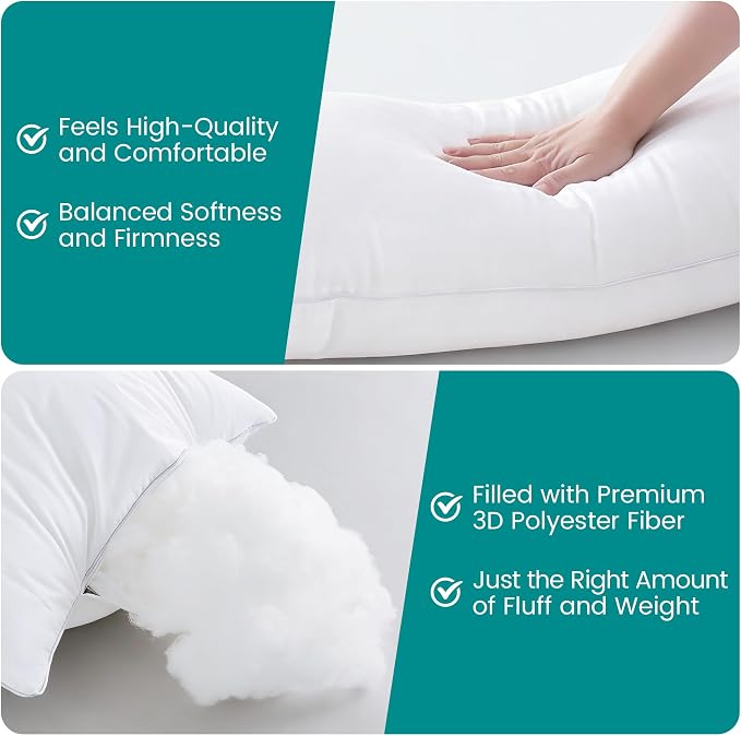 Oubonun 14"x36" Throw Pillow Insert – Plush and Supportive Decorative Cushion with 100% Cotton Cover, for Couch, Sofa, Bed, Chair – Pack of 1