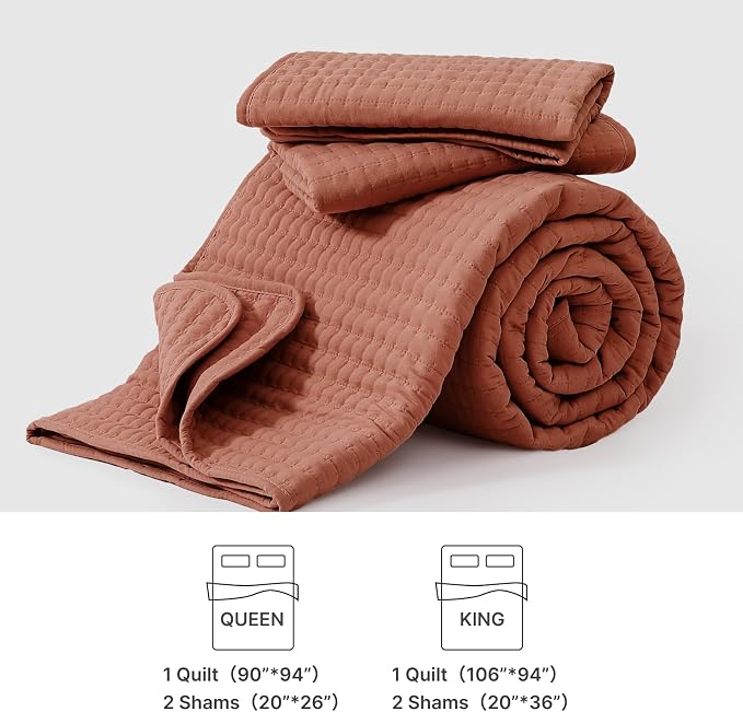 WRENSONGE King Size Quilt-Lightweight Bedspreads King Quilt Bedding Set | Soft Coverlet with 2 Pillow Shams for All Seasons, Suitable for Bed, Couch, 3 Pieces, 106"x94"